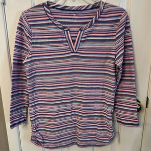 T by Talbots Women’s (XS) Multicolor Striped Pullover Tunic Longsleeve Shirt NWT